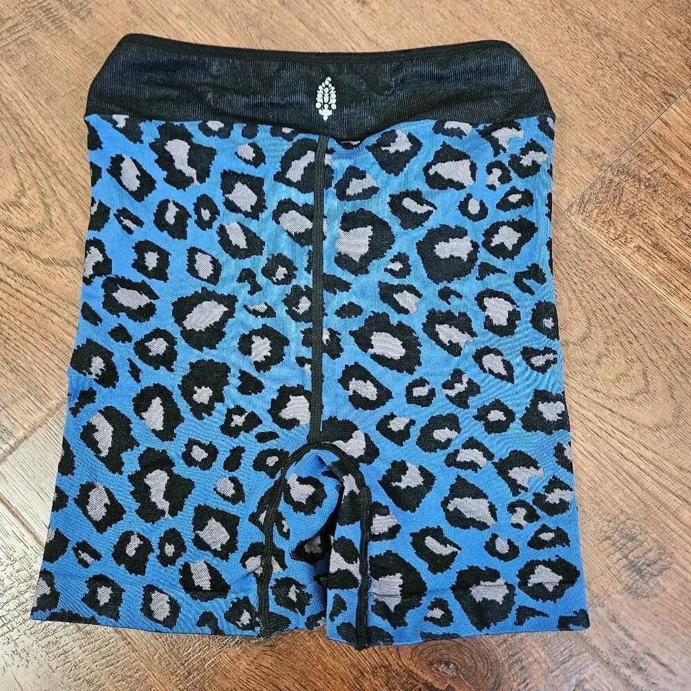 Free People Movement Spotted Leopard Bike Shorts